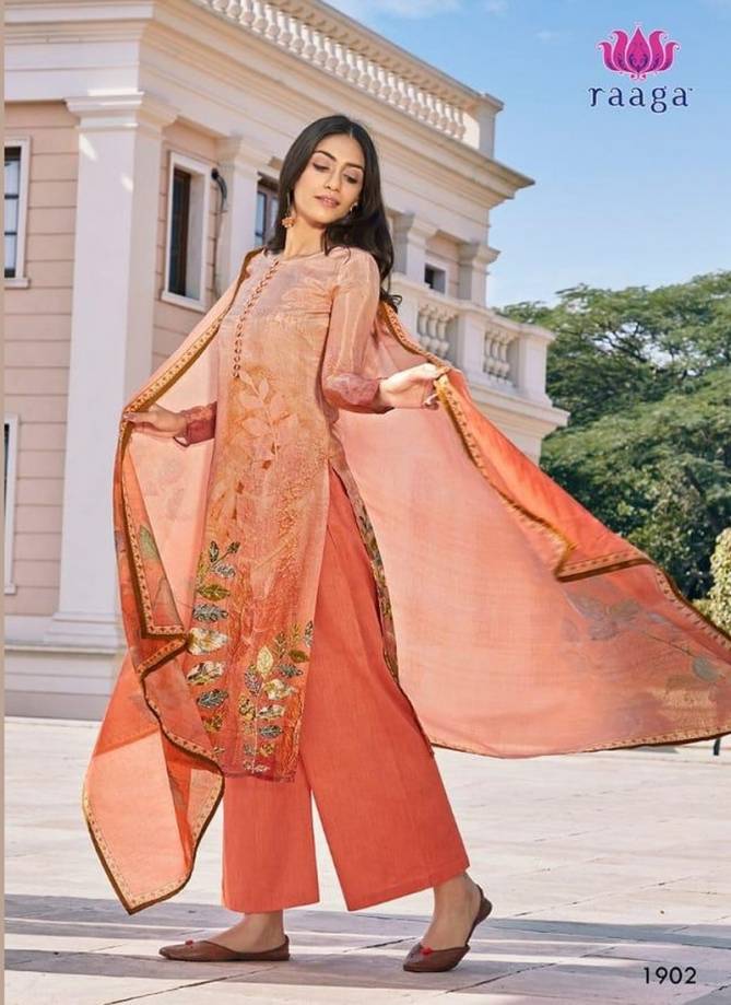 SWAGAT RAAGA Latest fancy Designer Casual Wear Heavy Cotton Silk Digital Print With Handwork Salwar Suit Collection
